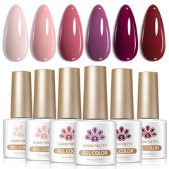 6 Colors Gel Set S58 Night Rose 7ml Gel Nail Polish BORN PRETTY 