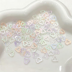100pcs Hollowed Heart Plastic Nail Decoration Clearance No Brand 