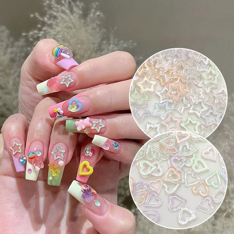 100pcs Hollowed Star Plastic Nail Decoration Clearance No Brand 