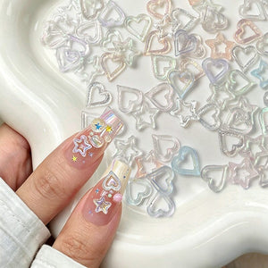 100pcs Hollowed Star Plastic Nail Decoration Clearance No Brand 