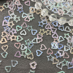 100pcs Hollowed Heart Plastic Nail Decoration Clearance No Brand 