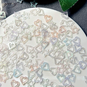 100pcs Hollowed Star Plastic Nail Decoration Clearance No Brand 