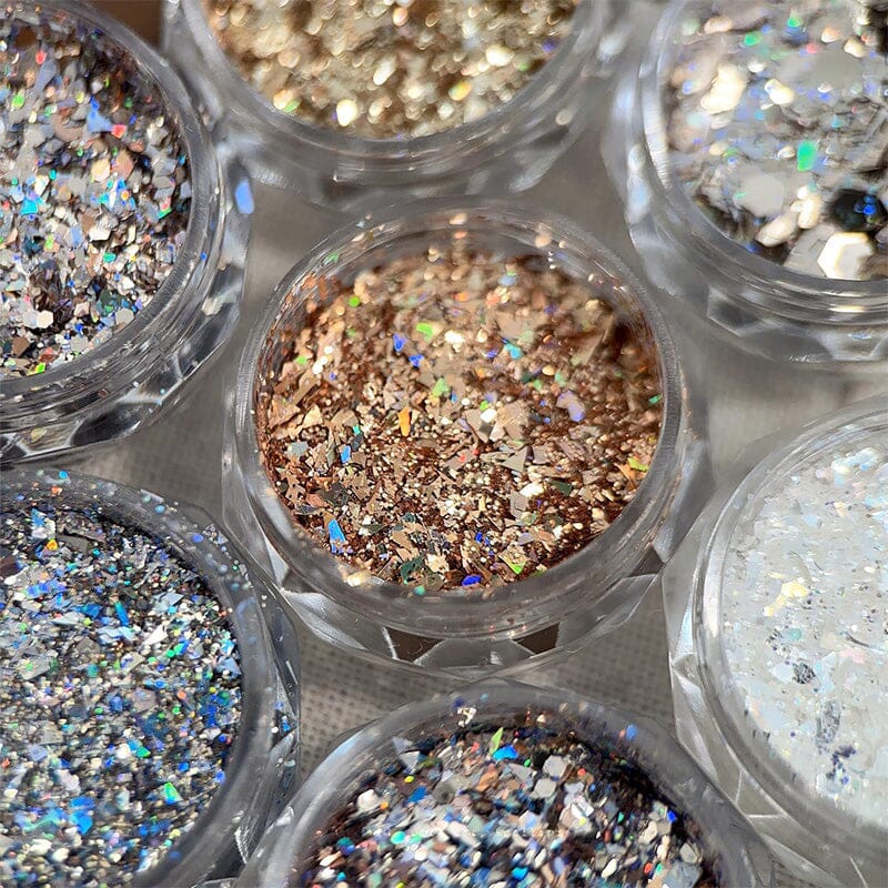 Ultra Sparkly Mixed Shape Polygonal Nail Sequins #04 Clearance No Brand 