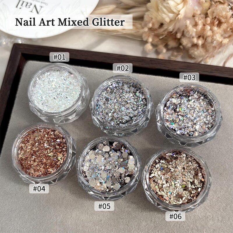 Ultra Sparkly Mixed Shape Polygonal Nail Sequins #03 Nail Art No Brand 