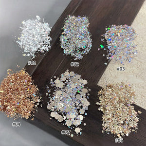 Ultra Sparkly Mixed Shape Polygonal Nail Sequins #05 Nail Art No Brand 