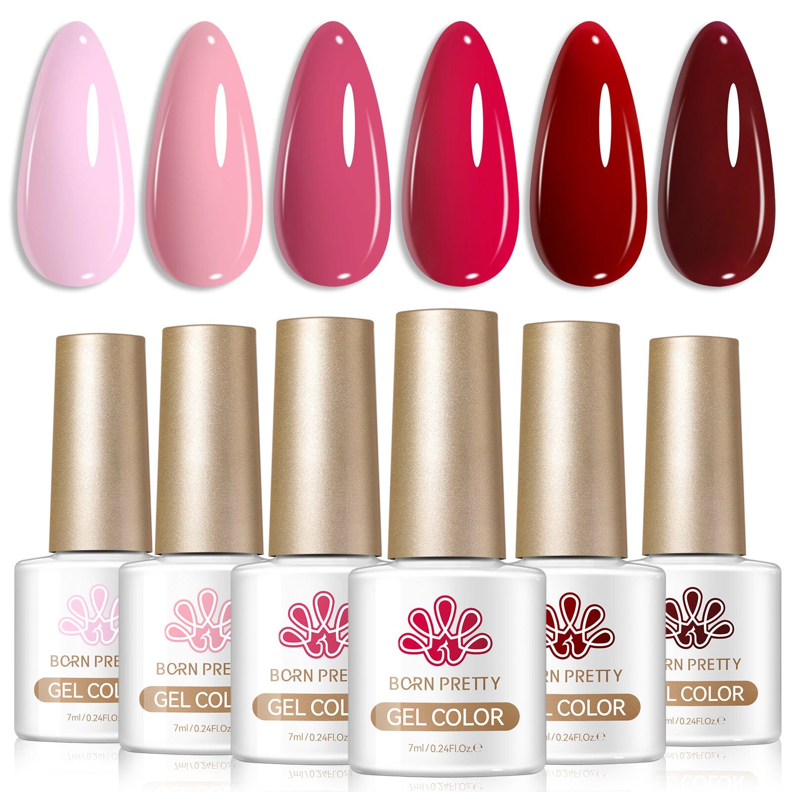 6 Colors Gel Set S61 Sinful Blush 7ml Gel Nail Polish BORN PRETTY 