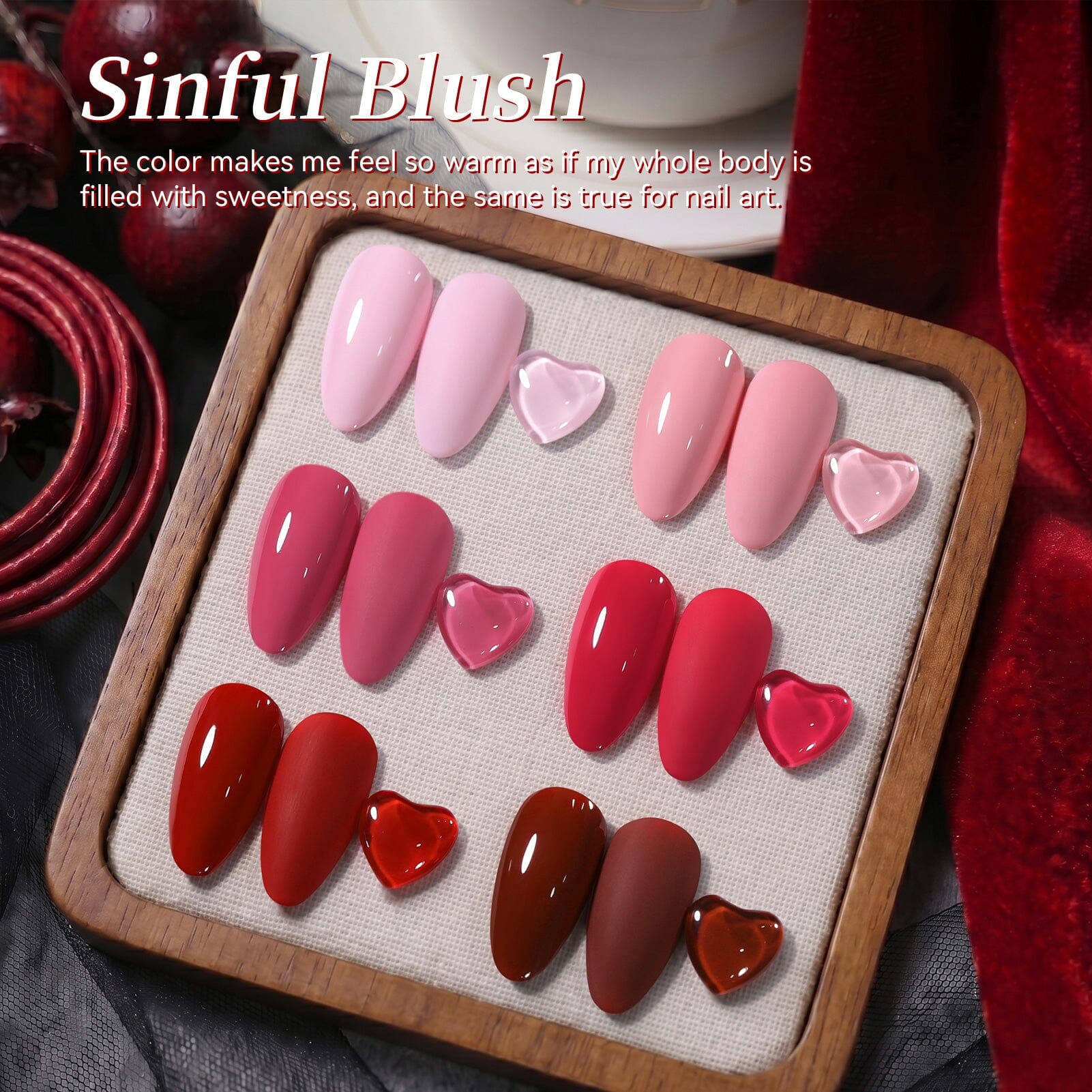 6 Colors Gel Set S61 Sinful Blush 7ml Gel Nail Polish BORN PRETTY 