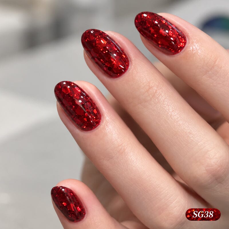 2pcs Set Glitter Gel SG38 & Cat Magnetic Gel MY03 10ml Gel Nail Polish BORN PRETTY 