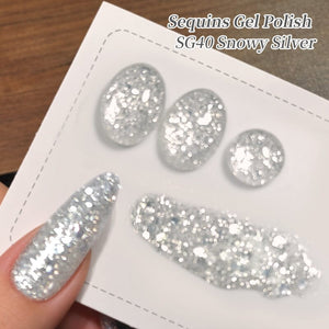 Glitter Gel Polish SG38 SG39 SG40 10ml Gel Nail Polish BORN PRETTY SG40 Snowy Silver 