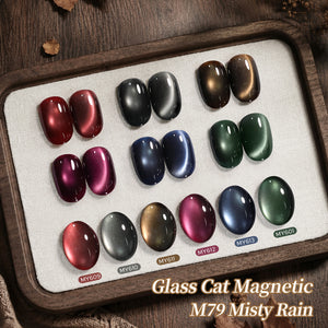 6 Colors Glass Cat Magnetic Gel M79 Misty Rain 7ml Gel Nail Polish BORN PRETTY 