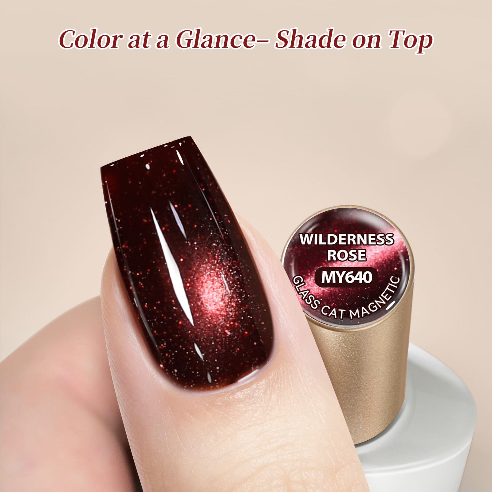 6 Colors Glass Cat Magnetic Gel M84 Wilderness Rose 7ml Gel Nail Polish BORN PRETTY 