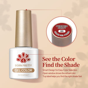 6 Colors Gel Set S64 Pumpkin Party 7ml Gel Nail Polish BORN PRETTY 