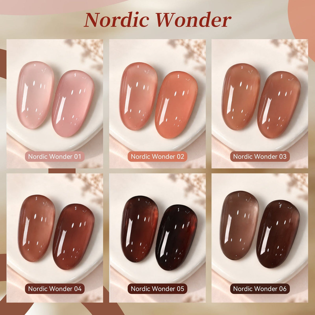 6 Colors Jelly Gel J62 Nordic Wonder 7ml Gel Nail Polish BORN PRETTY 
