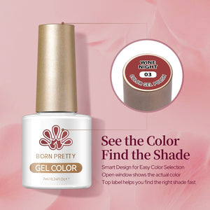 6 Colors Gel Set S66 Wine Night 7ml Gel Nail Polish BORN PRETTY 