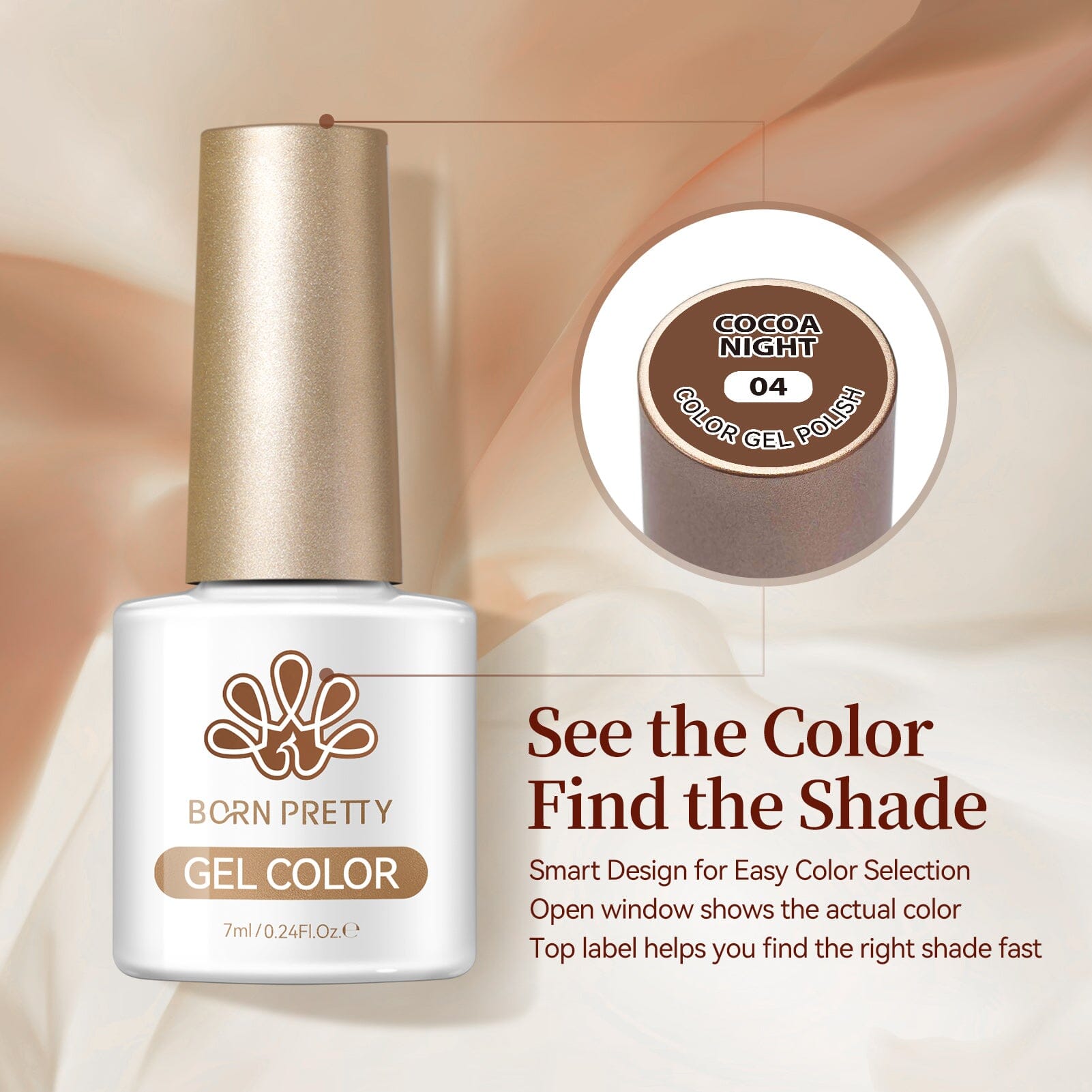 6 Colors Gel Set S67 Cocoa Night 7ml Gel Nail Polish BORN PRETTY 