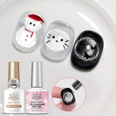 3D Floating Dot Gel & Magnetic Gel Set #02 10ml Gel Nail Polish BORN PRETTY 