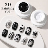 3D Painting Gel 5ml Gel Nail Polish BORN PRETTY Black & White 