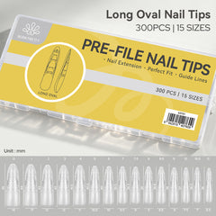 300pcs Long Oval Nail Tips