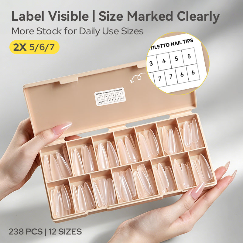 238pcs Long Stiletto Nail Tips