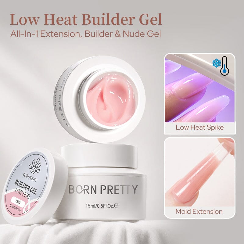 Low Heat Builder Gel & Dual Nail Forms Set Gel Nail Polish BORN PRETTY 