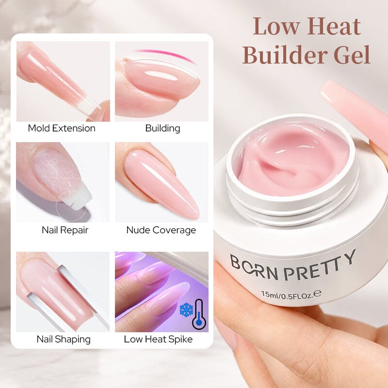 Low Heat Builder Gel & Dual Nail Forms Set Gel Nail Polish BORN PRETTY 