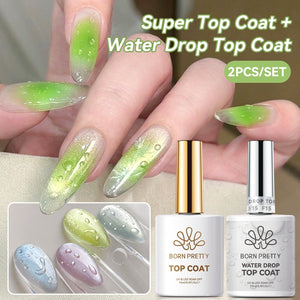 Water Drop Top Coat Set 15ml Base & Top Coat BORN PRETTY Super & Water Drop Top Coat 