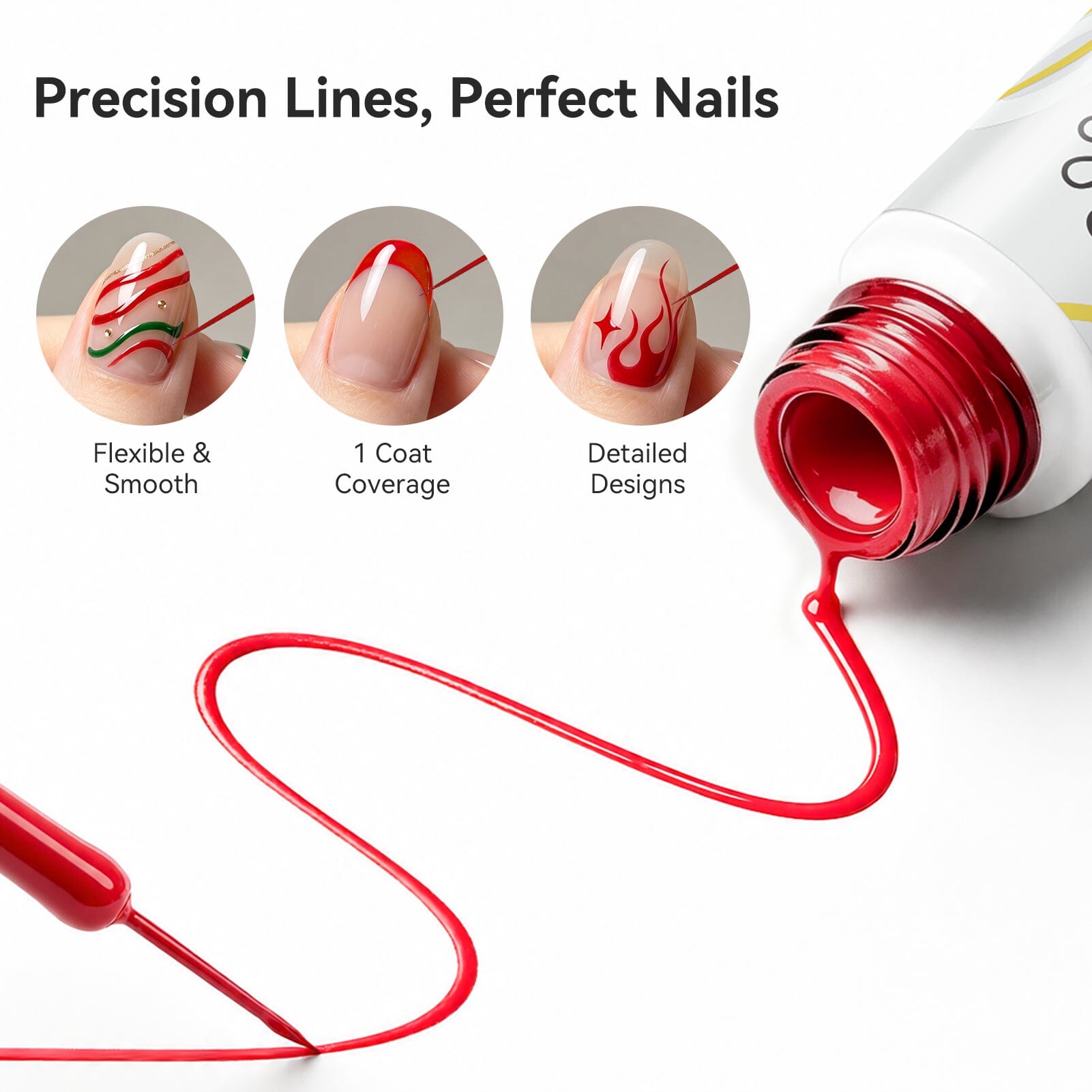 4 Colors Liner Gel Set Red Green 8ml Gel Nail Polish BORN PRETTY 