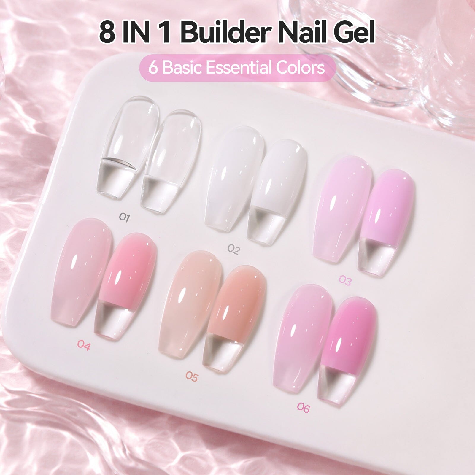 6 Colors 8 in 1 Builder Gel 7ml Gel Nail Polish BORN PRETTY 