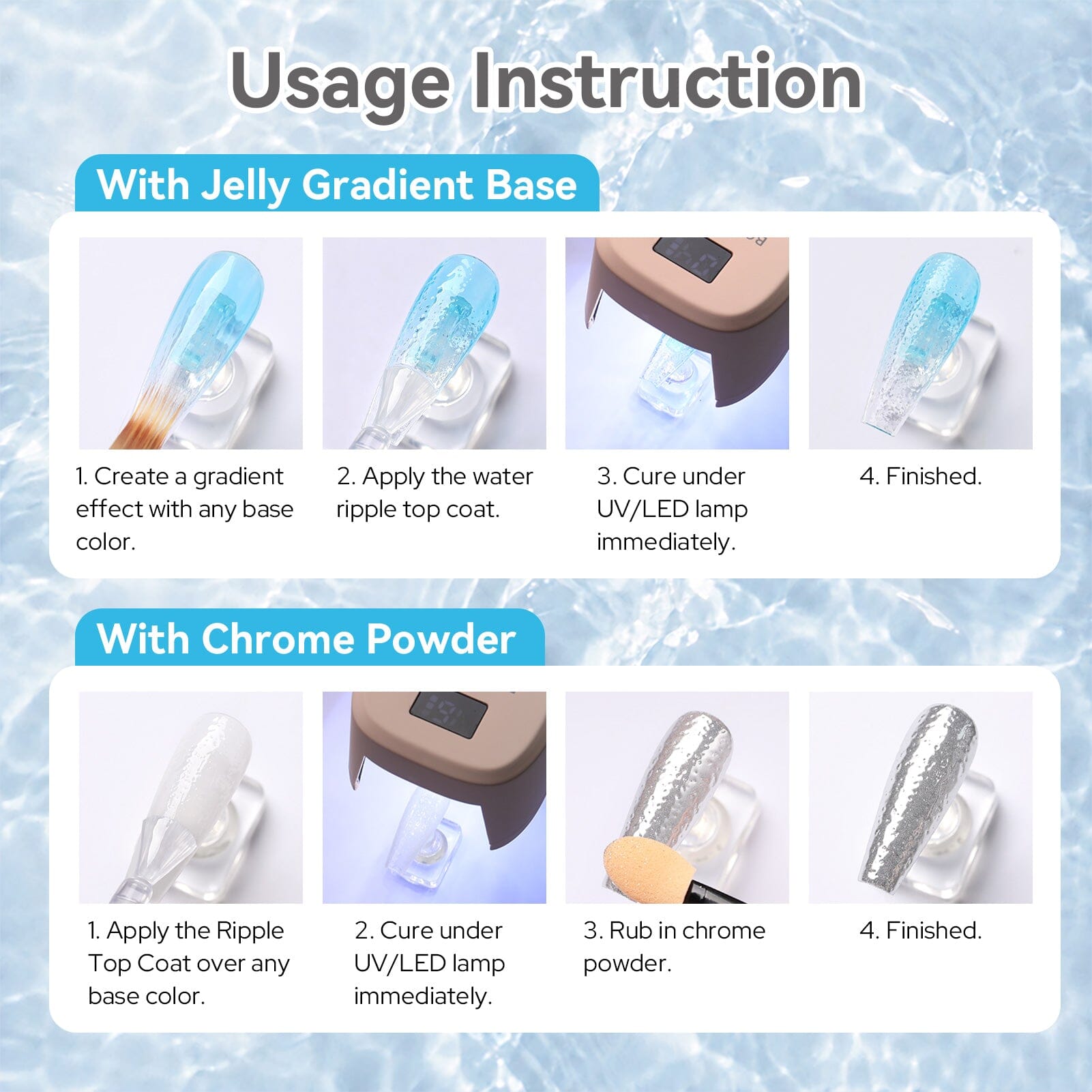 Water Ripple Top Coat Set 15ml Base & Top Coat BORN PRETTY 