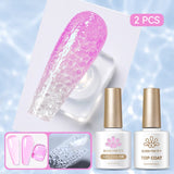 Water Ripple Top Coat Set Base & Top Coat BORN PRETTY Water Ripple Top Coat & Jelly Gel JN23 