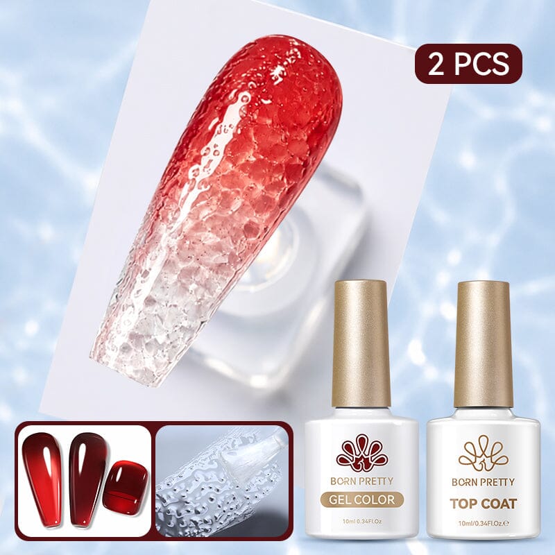 Water Ripple Top Coat Set Base & Top Coat BORN PRETTY Water Ripple Top Coat & Jelly Gel JN48 