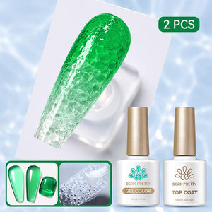 Water Ripple Top Coat Set Base & Top Coat BORN PRETTY Water Ripple Top Coat & Jelly Gel JN42 
