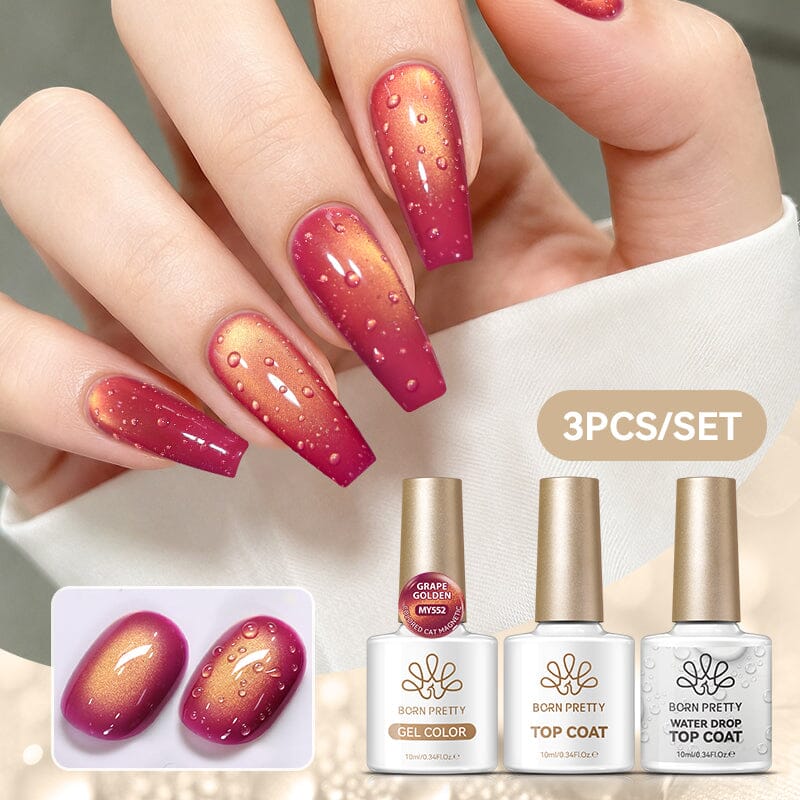 Water Drop Top Coat & Cat Magnetic Gel MY552 Base & Top Coat BORN PRETTY 