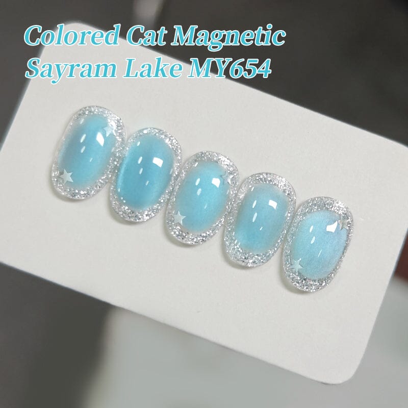 Colored Cat Magnetic Gel MY654 Sayram Lake 10ml Gel Nail Polish BORN PRETTY 