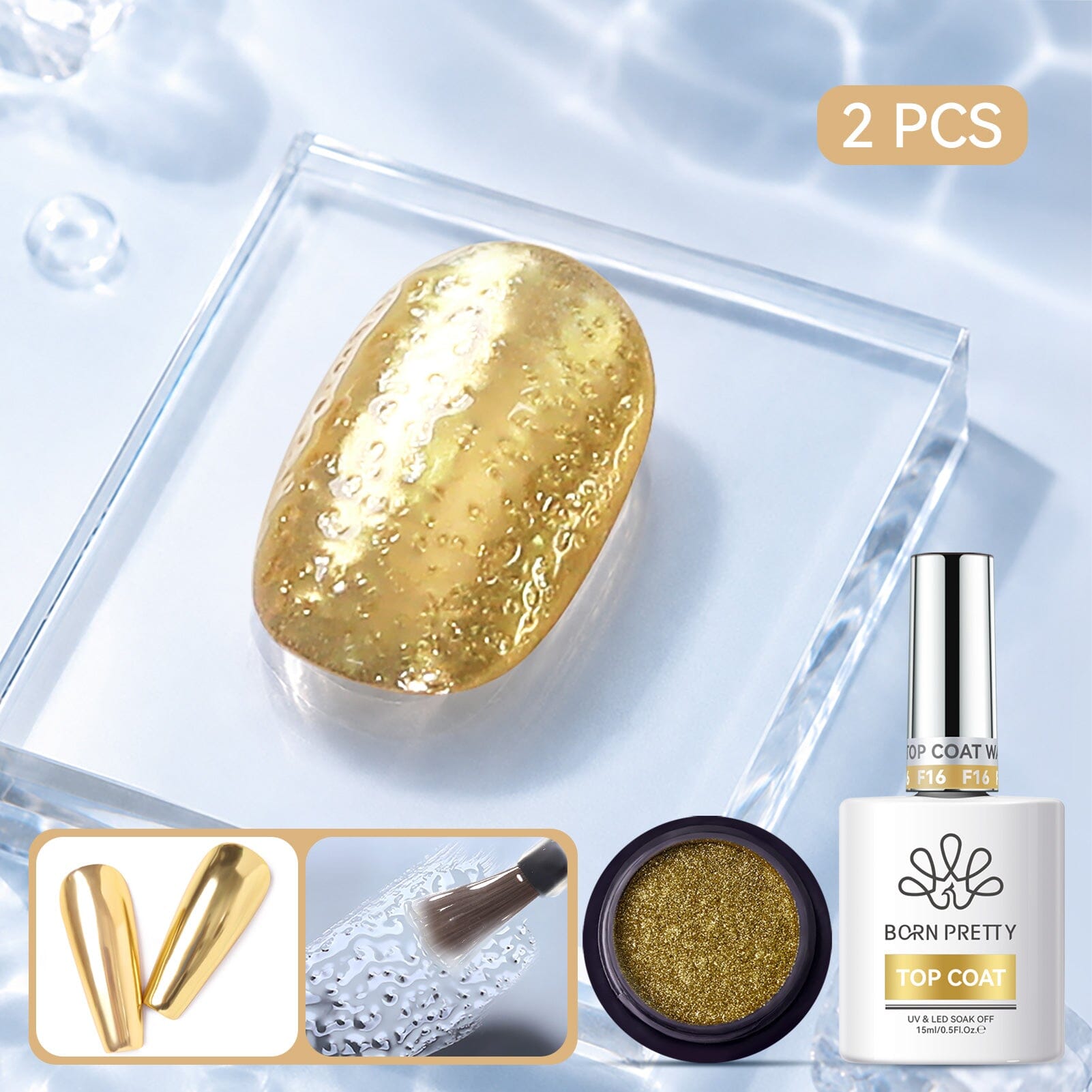 Water Ripple Top Coat Set 15ml Base & Top Coat BORN PRETTY Set 12 