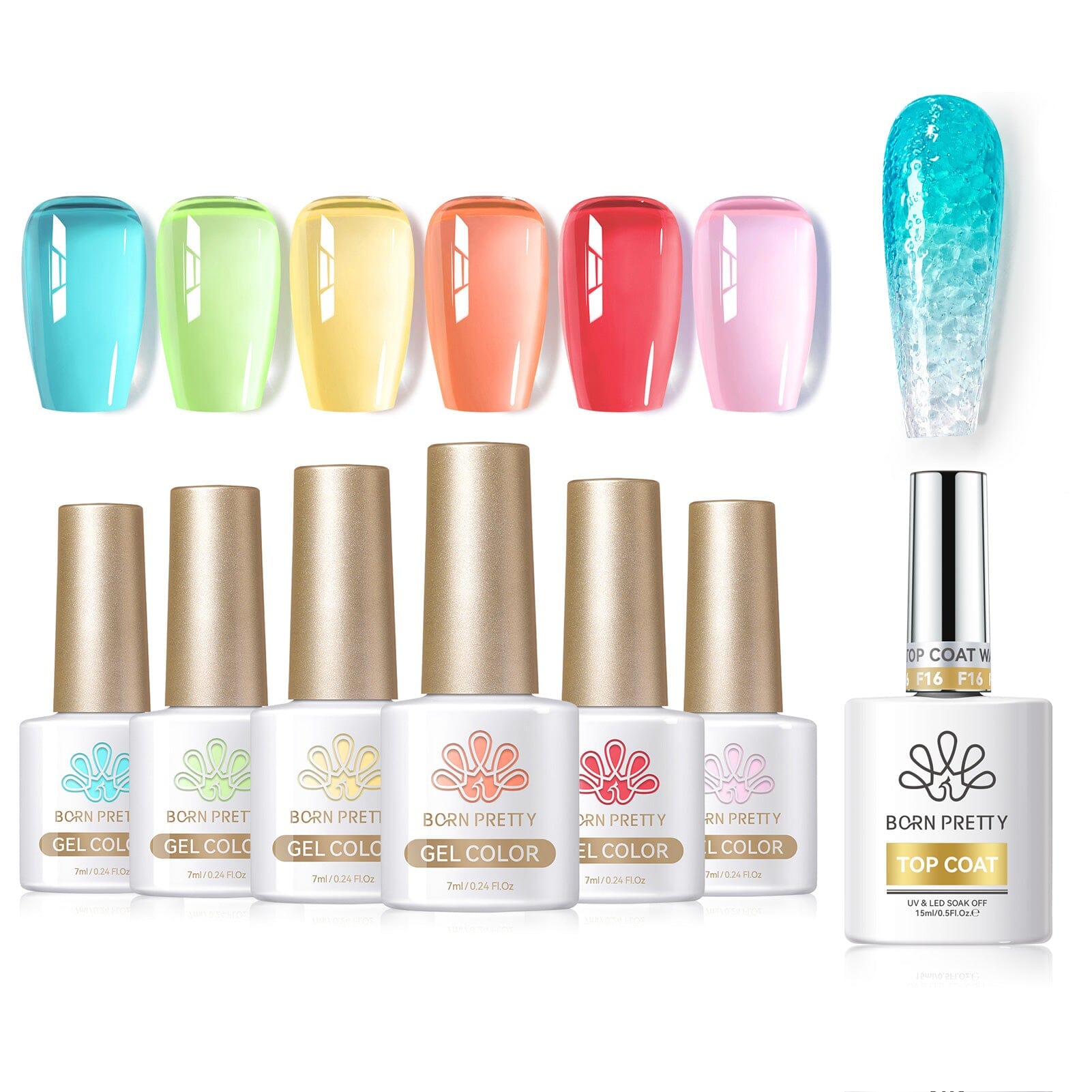Water Ripple Top Coat Set 15ml Base & Top Coat BORN PRETTY Set 02 