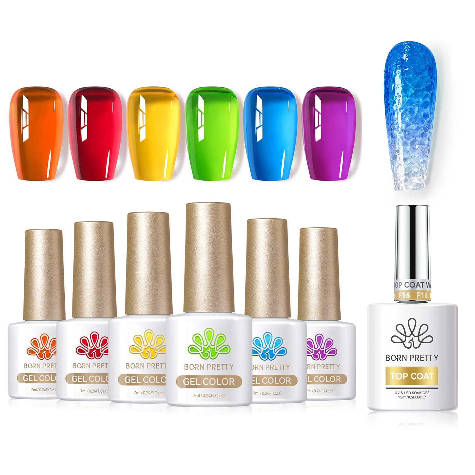 Water Ripple Top Coat Set 15ml Base & Top Coat BORN PRETTY 