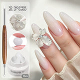 Non‑Stick Hand Builder Gel 5D Sculpting Gel 15ml Extension Nail Gel BORN PRETTY Cream White 03 & Brush Set 