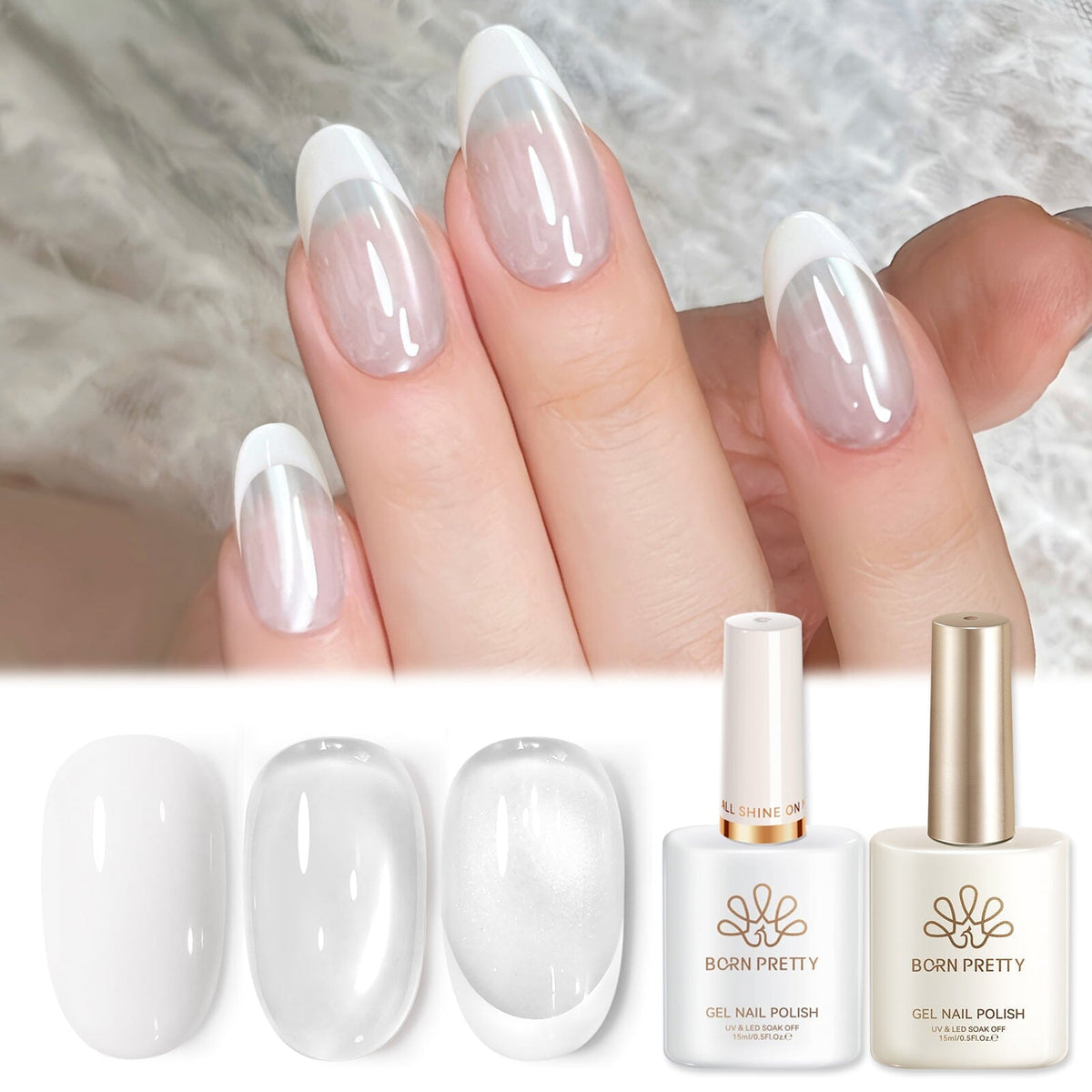 2pcs Set French Cat Magnetic Nails Kit #09 Gel Nail Polish BORN PRETTY 