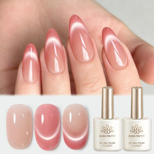 2pcs Set French Cat Magnetic Nails Kit #12 Gel Nail Polish BORN PRETTY 