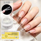 Low Heat Builder Gel & Dual Nail Forms Set Gel Nail Polish BORN PRETTY LH01 Clear & 240pcs Coffin 