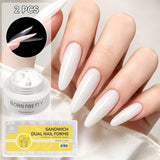 Low Heat Builder Gel & Dual Nail Forms Set Gel Nail Polish BORN PRETTY LH02 White & 240pcs Oval 