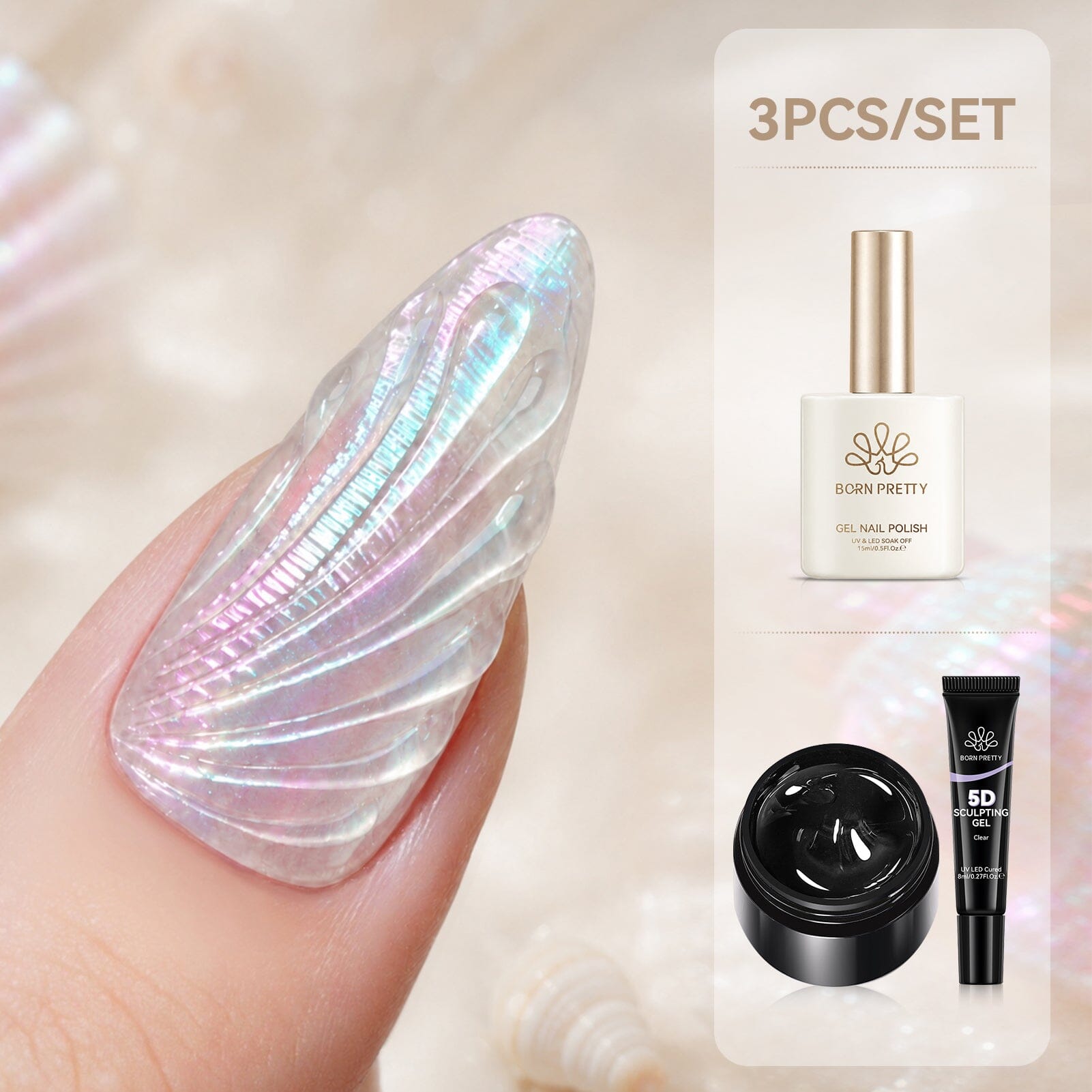 Aurora Shell - 3pcs Gel Set Gel Nail Polish BORN PRETTY 