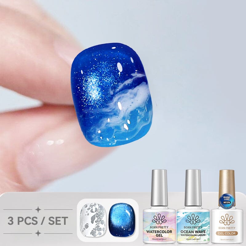 3pcs Ocean Wave Cat Magnetic Gel Set 10ml Gel Nail Polish BORN PRETTY Set 05 