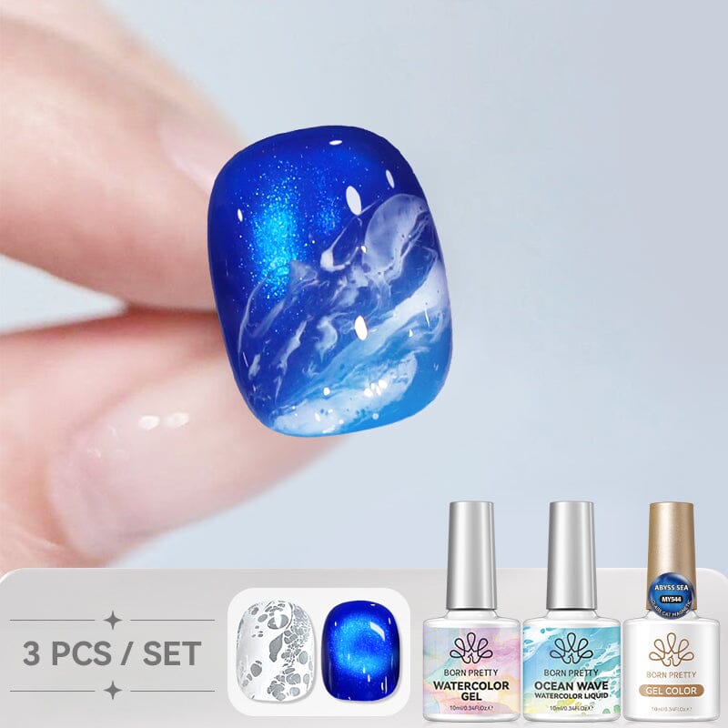 3pcs Ocean Wave Cat Magnetic Gel Set 10ml Gel Nail Polish BORN PRETTY Set 06 