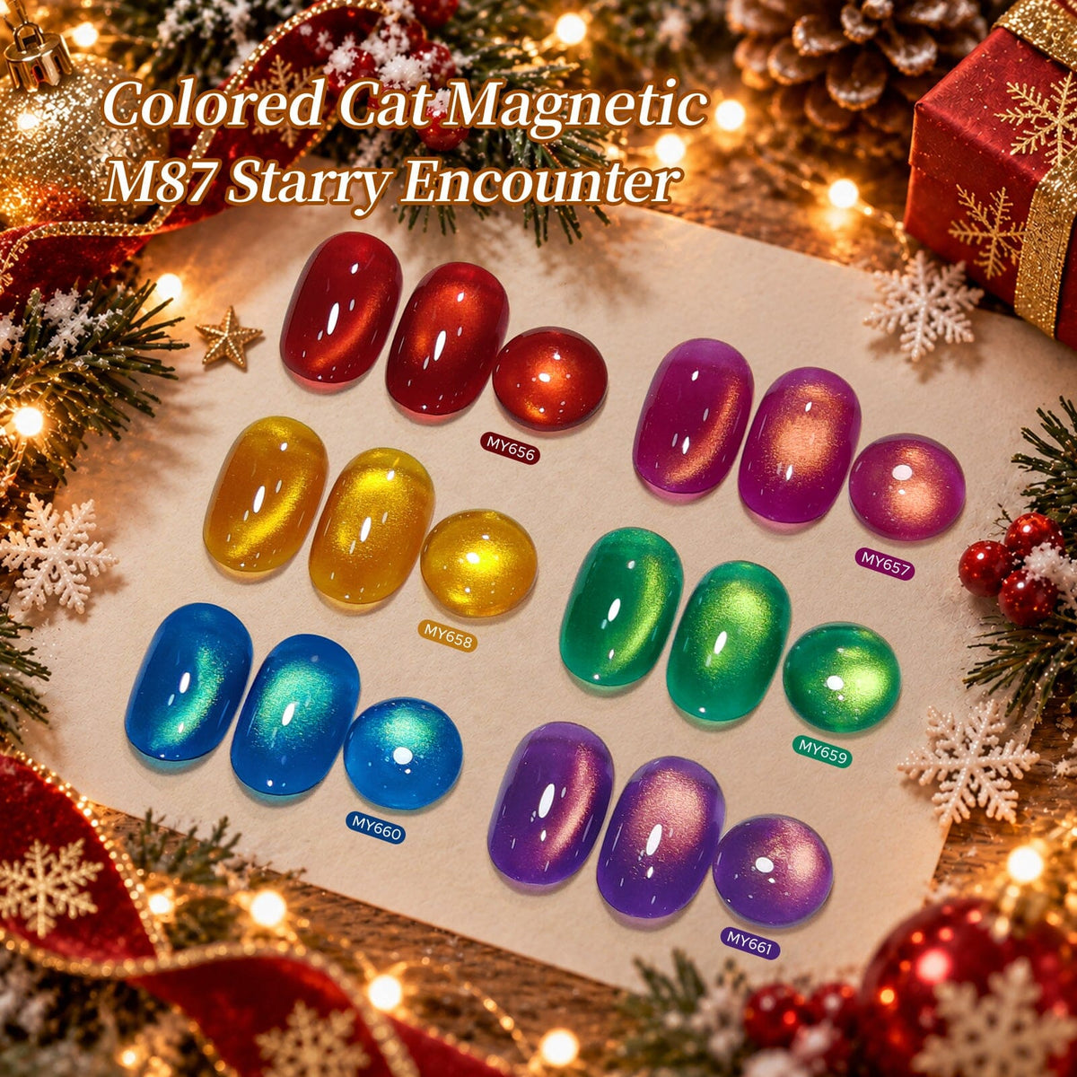 6 Colors Colored Cat Magnetic Gel M87 Starry Encounter 7ml Gel Nail Polish BORN PRETTY 