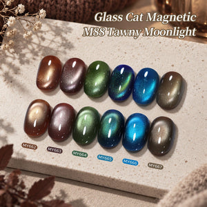 6 Colors Glass Cat Magnetic Gel M88 Tawny Moonlight 7ml Gel Nail Polish BORN PRETTY 