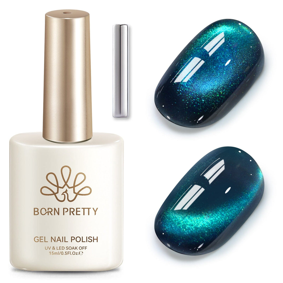 Colored Cat Magnetic Gel MY682 Teal Turquoise 15ml Gel Nail Polish BORN PRETTY 