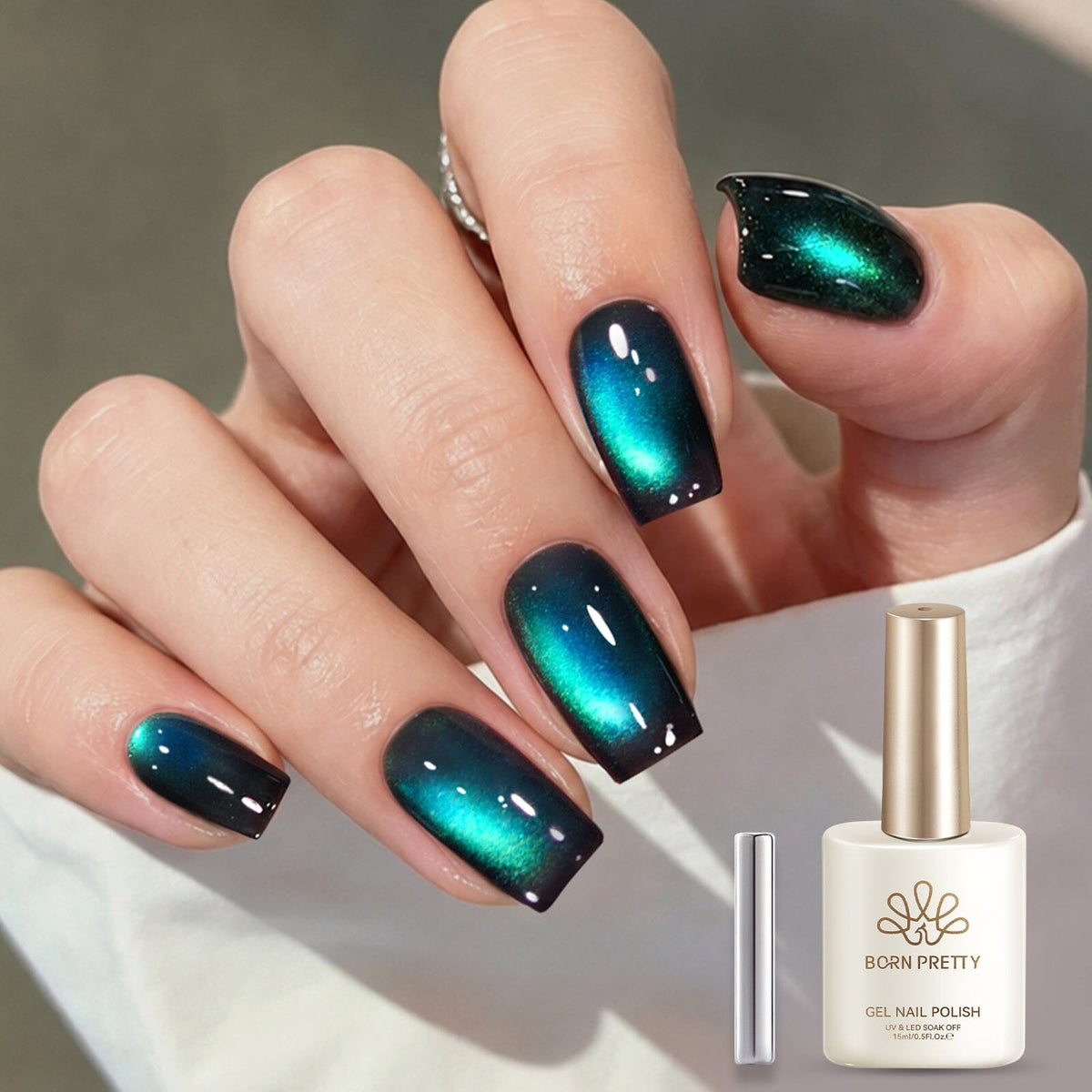 Colored Cat Magnetic Gel MY682 Teal Turquoise 15ml Gel Nail Polish BORN PRETTY 