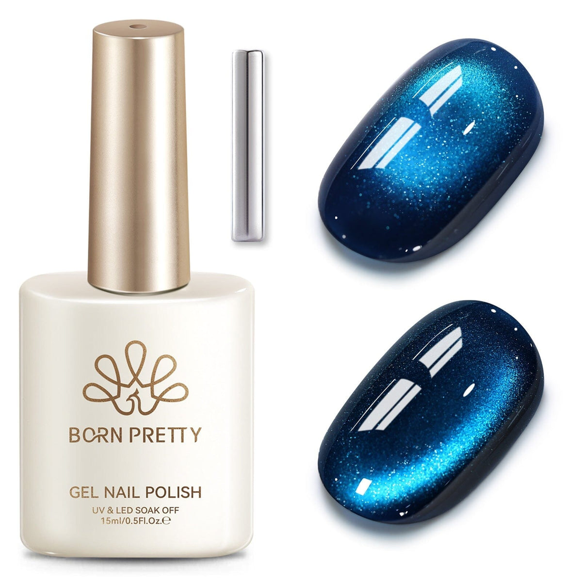 Colored Cat Magnetic Gel MY686 Dark Ocean Blue 15ml Gel Nail Polish BORN PRETTY 
